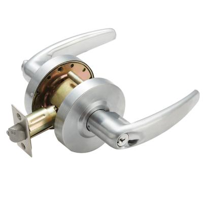 China Modern Security Bathroom Lever Door Handle Lock Satin Nickel Lockset Entrance Privacy Door Lockset for sale