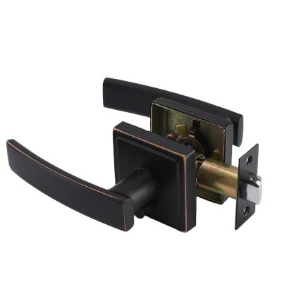 China Modern Luxury Matt Black Leverset Door Handle Tubular Leverset Lock For Privacy Doors for sale