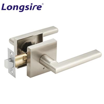 China Industrail Canada Modern Simple Market Square Leverset Lock Privacy Door Handle Stain Lever Passage Latch Zinc Alloy Square Lock for sale