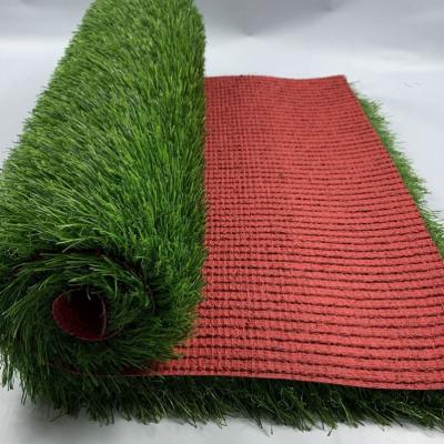 China New Fire Resistant Artificial Carpet 5.0 Red Artificial Silk Grass Red Silk Grass Background M Type 1 Red Silk 1 From China for sale