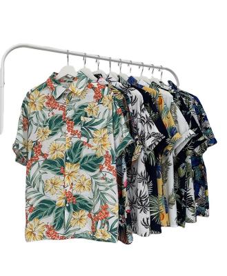 China Factory Design Custom Rayon Plus Size New Short Sleeve Casual Digital Print Sublimation Hawaiian Floral Beach Shirts For Men for sale