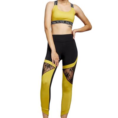 China Breathable Sexy Fashion Exercise Set Yoga High Elastic Tight Tight Quick Dry Breathable Set for sale