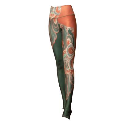 China Breathable Chinese Style Color Digital Printing Custom High - Waist, Hip - Lifting, Foot - Stepping Yoga Pants for sale