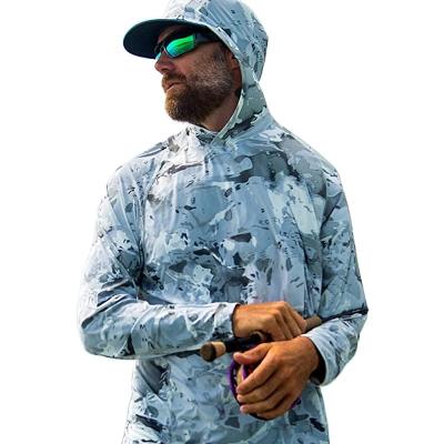 China Custom Print Sun Protection Zipper Fishing Coat Anti-UV Camouflaged Breathable Top for sale