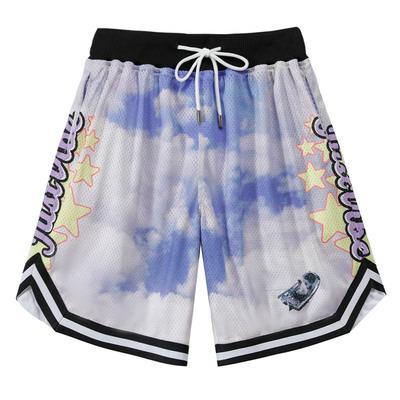 China Breathable Mesh OEM Double Layer Digital Printed Custom Basketball Pants for sale