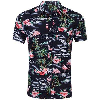 China Anti-pilling Wholesale Custom Design Sublimation Print Mens Beach Wear Quick Dry 100% Satin Polyester Fashion Shirt for sale