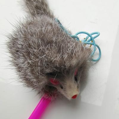 China Wholesale Viable Wholesale Bulk Viable Cat Toy Rabbit Fur Mouse Cat Toy Plush Cat Toy Custom Made for sale