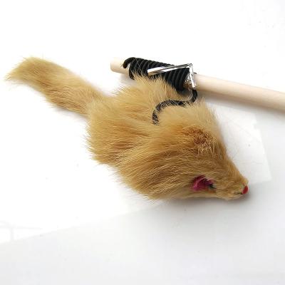 China Custom Bulk Viable Wholesale Viable Realistic Furry Rabbit Cat Dog Mouse Pet Toy Realistic Fur Rabbit Cat Toy for sale