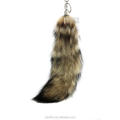 China Eco-Friendly For Plush Pendant Bag Charm Natural Color Real Animal Fur Accessories Fox Tail for sale