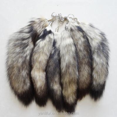 China Wholesale home fluffy vulpine fox real textile fur animal tail 35-45cm tail for decoration accessories for sale