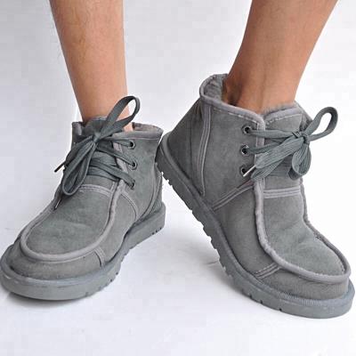 China Anti-slip Winter Warm Snow Boots Men Real Sheep Fur Shoes Warm Shoes for sale