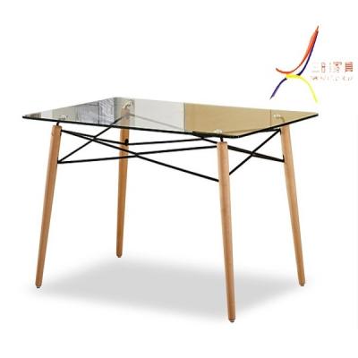 China Modern Wedding Modern Wood Leg Rectangle Used Tempered Glass Coffee Table for sale