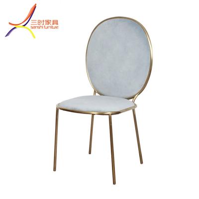 China Simple Modern Leisure Nordic Style Gold Metal Velvet Chair For Cafe Dining Chair for sale