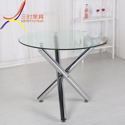 China Comfortable good sales glass top dining table for restaurant for sale