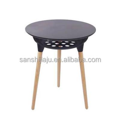 China DINING TABLE Wholesale MDF Top Wood And PP Frame Round Dining Table Wood for sale