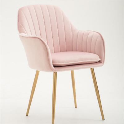 China Morden Design Popular Nordics Upholstered Dining Chairs Pink Dressing Chair For Sale CHAIR VELVET for sale