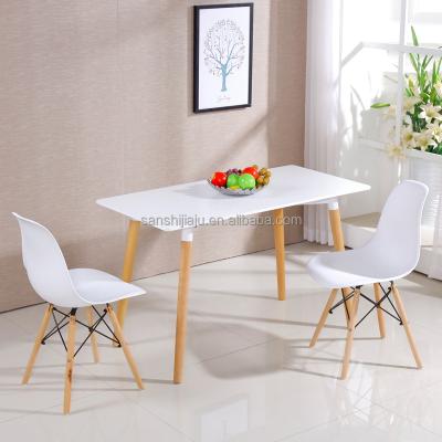 China PANEL hot sale high quality cheap restaurant furniture white plastic chairs and MDF top tables for sale