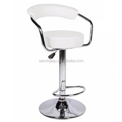 China Eco - Friendly Cheap Red Leather PU Swivel Armrest Bar Stools for sale