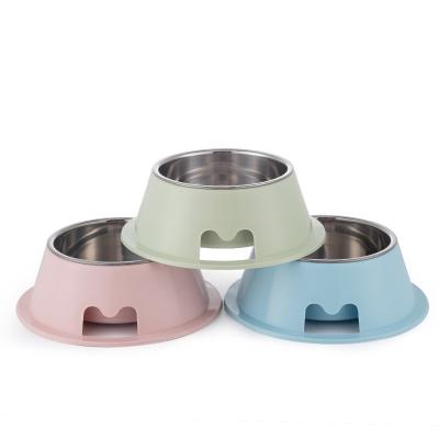 China Factory Direct Wholesale Stainless Steel Viable Plastic Pet Bowl Stainless Dog Bowl For Cats Feeding for sale