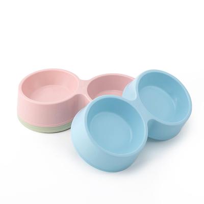 China Factory Price Viable Wholesale Plastic Pet Food Bowl Hot Selling Double Cat Dog Food Water Bowl for sale