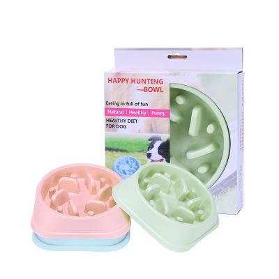 China Sustainable Wholesale Anti Clog Slow Feeding Bowl Durable Plastic Dog Bowl Slow Feeder Bowls for sale