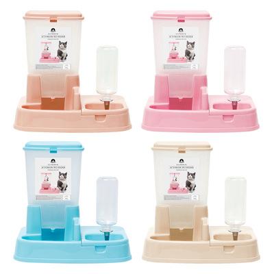 China Amazon Viable Hot Selling Automatic Pet Feeder Set Large Capacity Plastic Water Dispenser Dog Cat Bowl Pet Feeder for sale