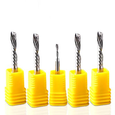 China Metal Machining CNC Solid Single Flute Aluminum Carbide End Mill Spiral Bit 1 Flute for sale