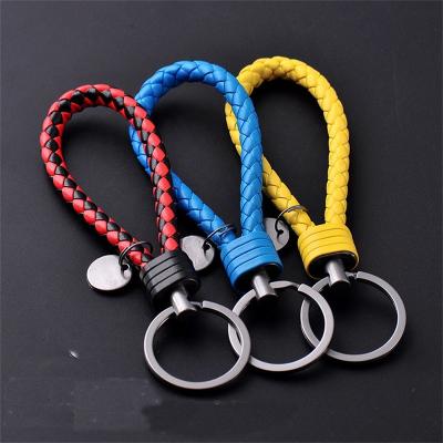 China New PU Creative Leather Braided Key Chain Rope Decoration Car Key Holder Ring Holder Accessories For Women Men Fashion for sale