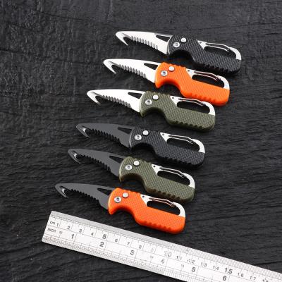 China Multifunctional Portable Eco-friendly Parcel Express Knife Key Chain Serrated Hook Emergency Survival Toolbox Hand Unpacking Opener for sale