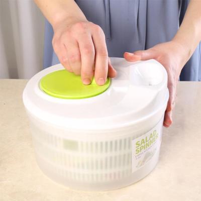 China SHINY Sustainable Reusable Manual Salad Spinner Kitchen Hand Colander Bowl Vegetable Salad Spinner for sale