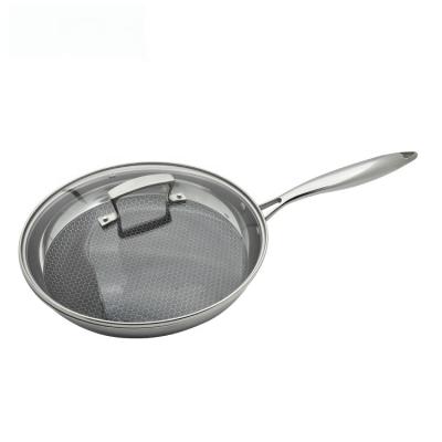 China 24 cm Stainless Steel Honeycomb Sustainably SHINY Deluxe Induction Fry Pans for sale