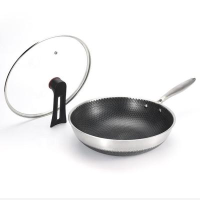 China Honeycomb Stick High Quality SHINY Viable Non Frying Pan With Lid for sale