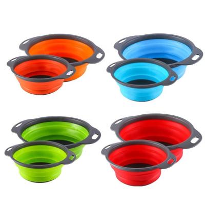 China SHINING Viable Silicon Folding Adjustable Vegetable Drain Basket For Kitchen Accessories for sale