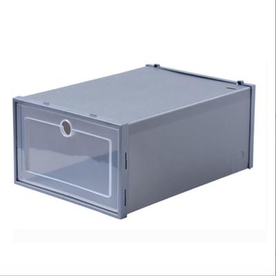 China Plastic Shoe Boxes Storage Storage Box Viable SHINY Reusable Clear Shoe Containers Storage Box for sale