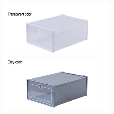 China Sustainable SHINY Shoe Storage Box Display Shoe Organizer Plastic Drawer Shoe Box for sale