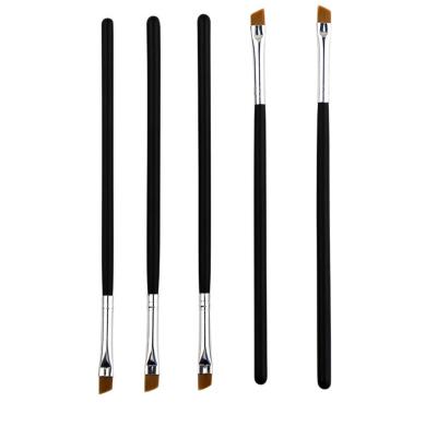 China Angular Blush Wholesale Shenzhen Synthetic Nylon Black Hair Makeup Brush Wooden Handle for sale