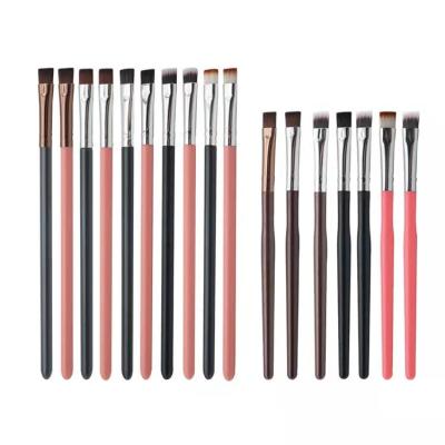 China Fan Brush Wood Handle Brow Flat Brush Private Logo Nylon Hair Flat Single Makeup Brush ODM/OEM Available Flat Surface Concealer Brush for sale