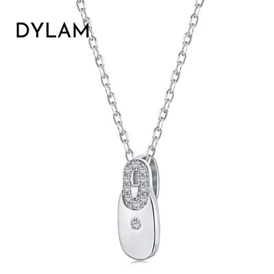 China Dylam CLASSIC Valentine's Day Sweet Girls Lock Shape Sterling Silver Promise Lover Necklace For Women for sale