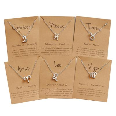 China Dylam 2021 Fashion Alloy Necklace Gold Taurus Necklace Trendy Horoscope Map Gift For Girlfriend Couples Necklace for sale