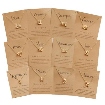 China Dylam Trendy Gold Plated Symbol Gold Filled Zodiac Symbol Necklace High Quality Combined Alloy Zodiac Necklace for sale