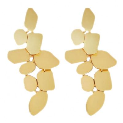 China Creative Dylam Nickel Free Lead Chandelier Earring Stacking Combine Leaf Statement Stud Irregular Shape Earring Geometric Part for sale