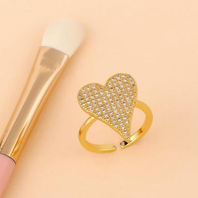 China Vintage CLASSIC Adjustable Love Heart Shaped Brass Gold Plated Open Rings For Dylam Wholesale Jewelry for sale