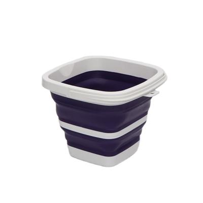 China Sustainable 5 Liter Square Bucket With 1 Circle Collapsible Water Bucket Water Container for sale