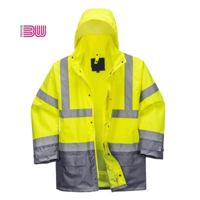 China Water Proof BOWINS Hi Safety Workwear Fluorescent Winter Construction Coat Strength Yellow Jacket for sale