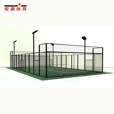 China Hot Sale 12mm Panoramic Padel Tennis Court Steel+tempered Tempered Glass Padel Tennis Court Clear Glass Barrier/New Design for sale