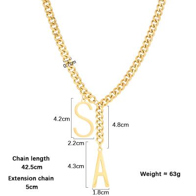 China CLASSIC More Style On Sale Gold Plated Hollowed Out Capital Letter Necklace For Women Mens Stainless Steel Alphabet Pendant Necklace for sale