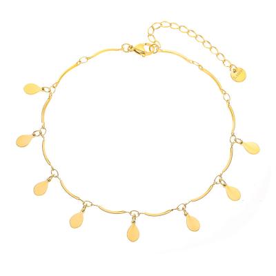 China FASHIONABLE Hot Sale Ali-Express Popular Leaf Pendant Gold Plated 36L Stainless Steel Clover Bracelet For Women for sale