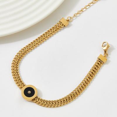 China Fashion TRENDY simple roman circle bracelet factory direct sale rhinestone pendant rhinestone inlaid stainless steel bangle for couples for sale