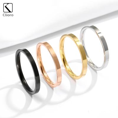 China Factory Wholesale Fashion Jewelry CLASSIC 18k Gold Plated Ring For Unisex Plain Simple Stainless Steel Style Ring For Teens for sale