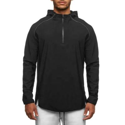 China Fashion Men's Gym Workout Sports Hoodie Long Sleeve Anti-Shrink Half Size Quality Quality Zipper Hoodie for sale